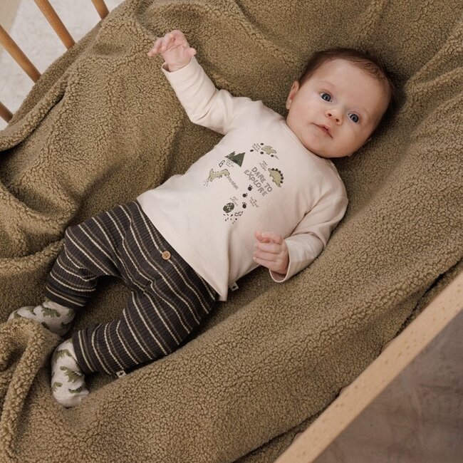 Broek Rib Met Streep Rawrsome Antraciet Melange