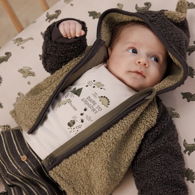 Bouclé Jasje Met Capuchon Rawrsome Groen