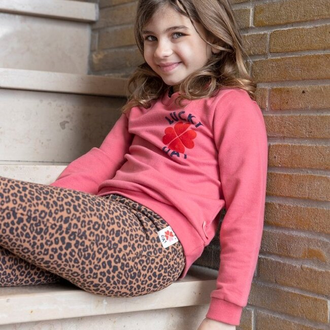 Flared Broek Aop Queen Of Hearts Bruin