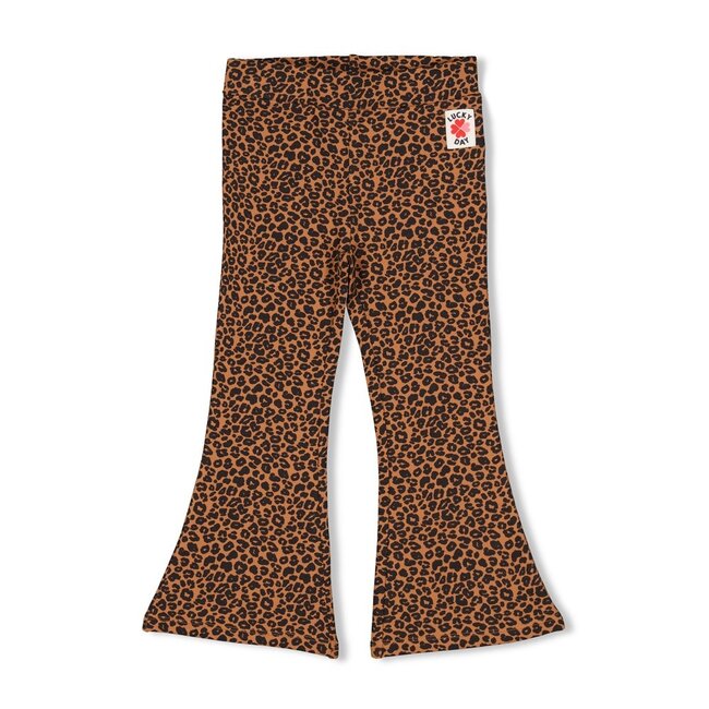 Flared Broek Aop Queen Of Hearts Bruin