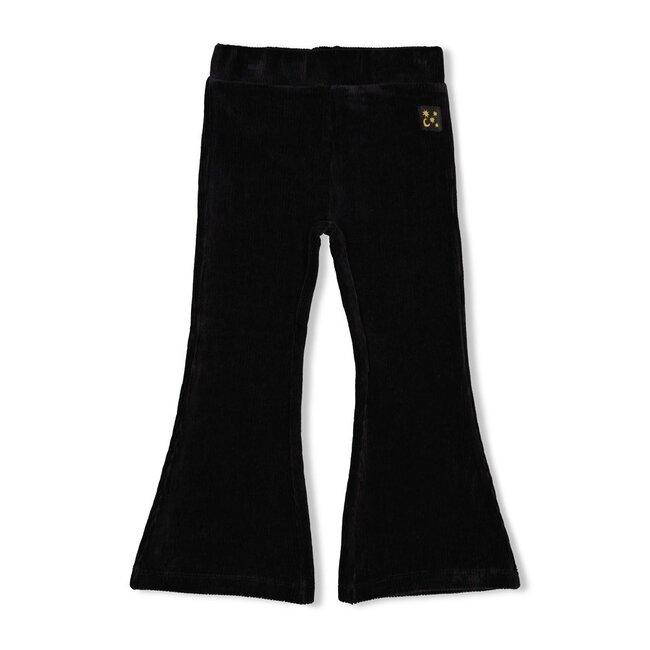 Flared Broek Velours Rib Shine Bright Antraciet