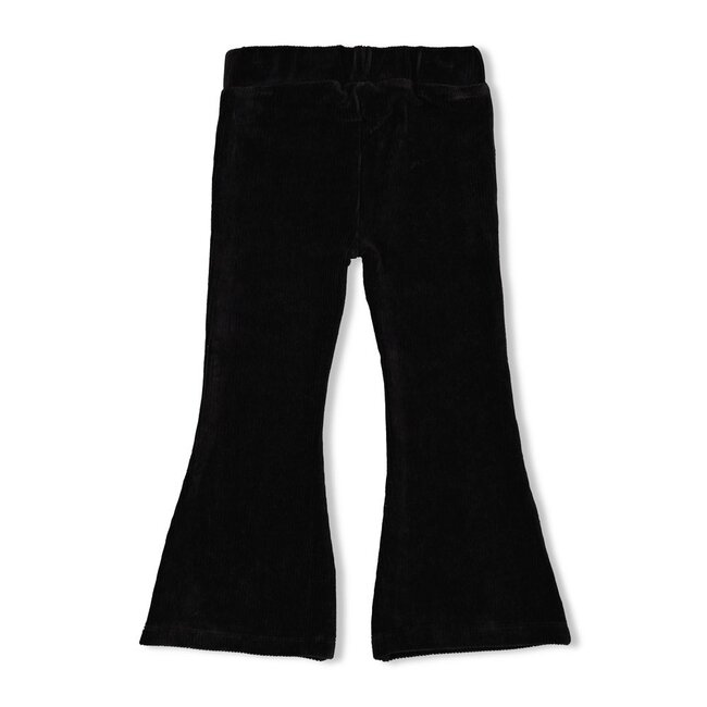 Flared Broek Velours Rib Shine Bright Antraciet