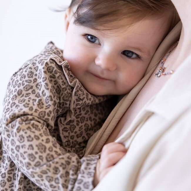 Jurk Aop Better Together Taupe Melange