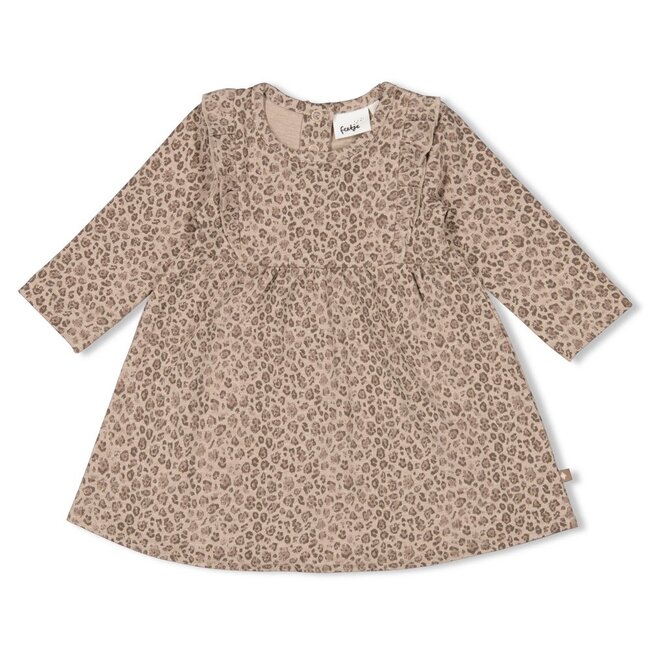 Jurk Aop Better Together Taupe Melange