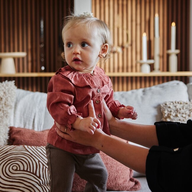 Broek Flared Berry Brown