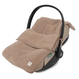 Jollein Voetenzak groep 0+ 3/5 punts gordel Cloudy Rib Milky Coffee