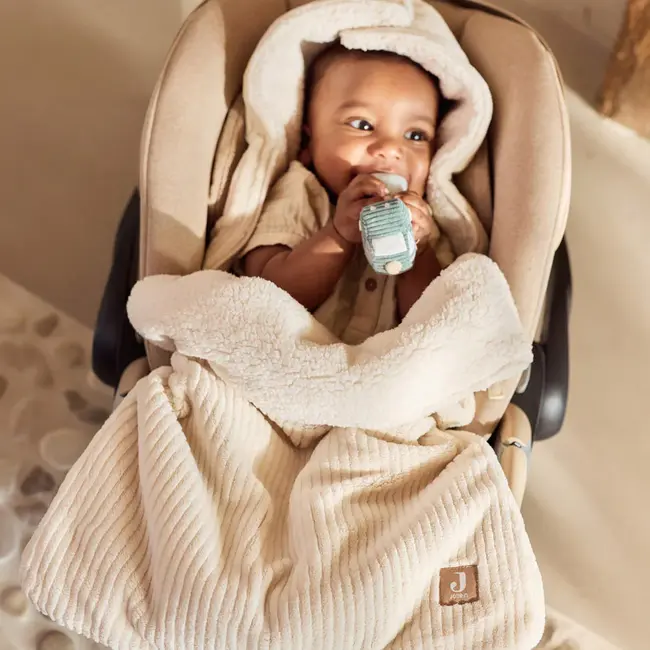 Voetenzak groep 0+ 3/5 punts gordel Cloudy Rib Oatmeal