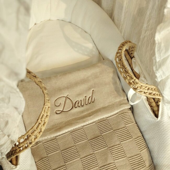 Deken Wieg 75x100cm Box Knit Velvet Met Naam