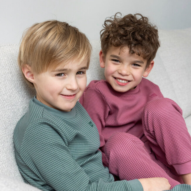 Pyjama Wafel Zeegroen