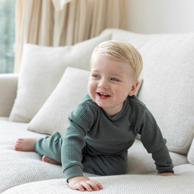 Pyjama Wafel Zeegroen