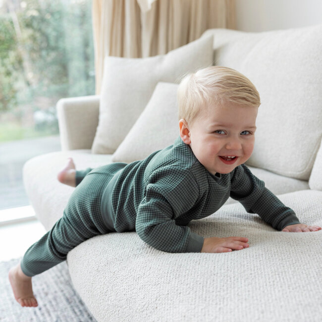 Pyjama Wafel Zeegroen