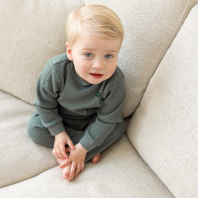 Pyjama Wafel Zeegroen