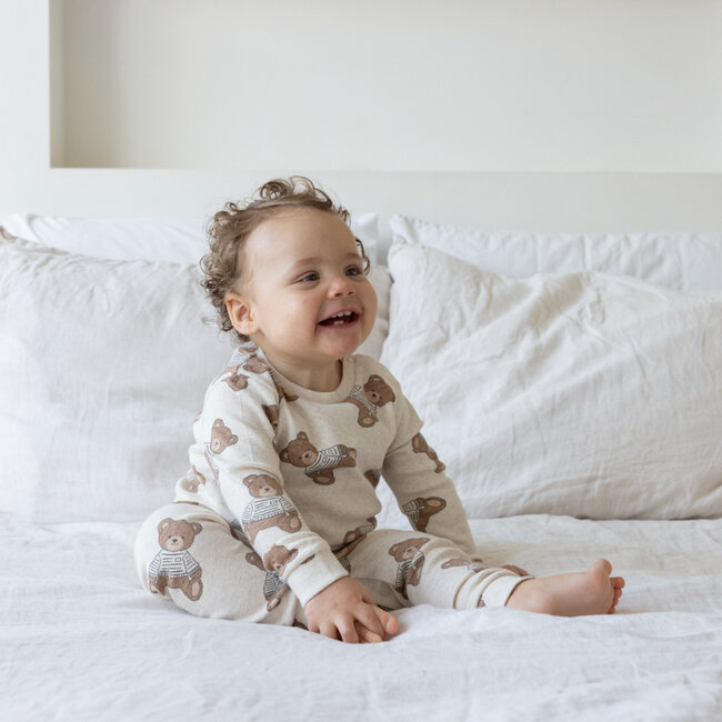 Pyjama Teddy Bear Offwhite Melange