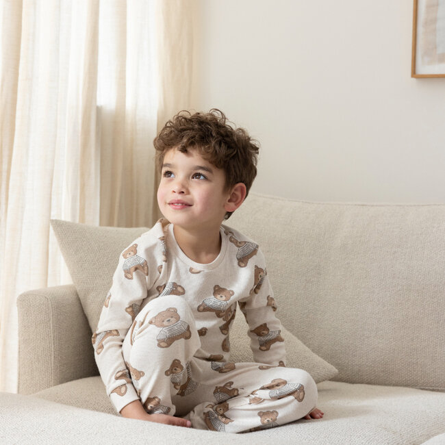 Pyjama Teddy Bear Offwhite Melange