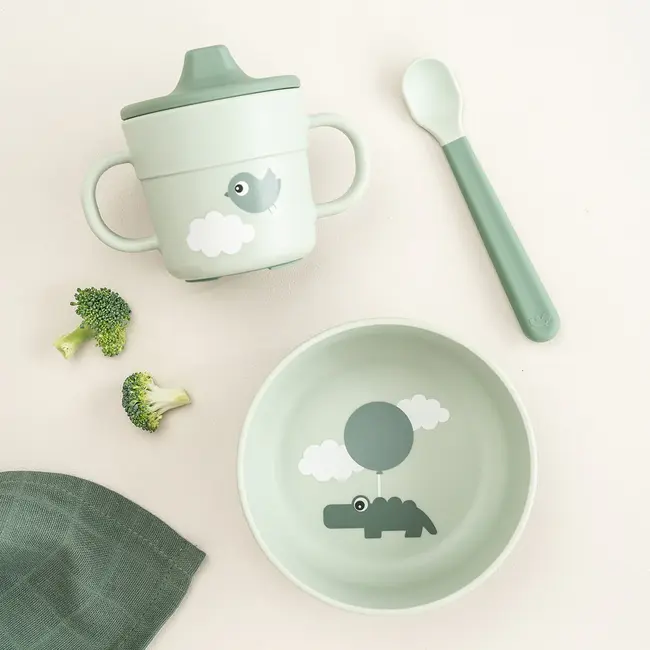 Eetset Happy Clouds Groen