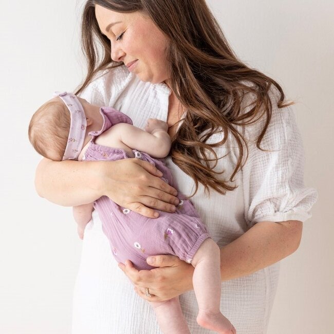 Jumpsuit Mousseline Ao Embroidery Flower Ranch Violet