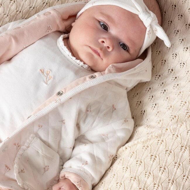 Omkeerbaar Jasje Met Capuchon AOP Delicate Flower Offwhite