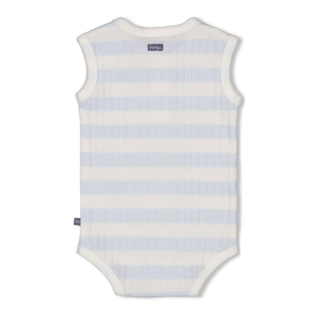 Romper Rib Met Streep Blue Ocean Blauw