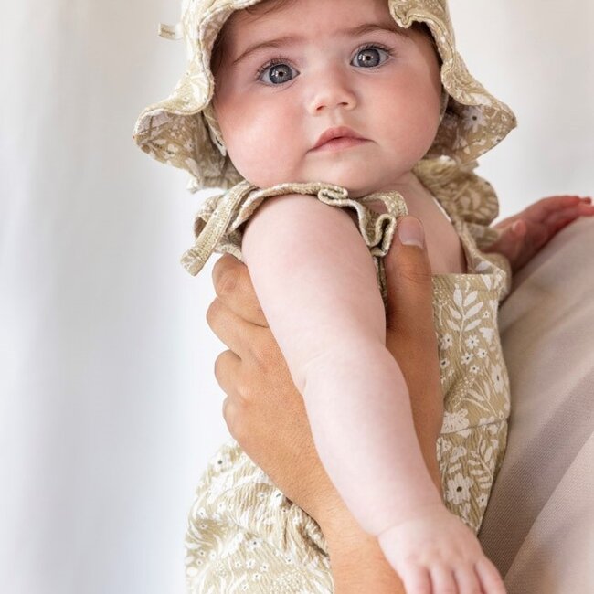 Zonnehoed Crinkle AOP Let Your Dreams Blossom Groen