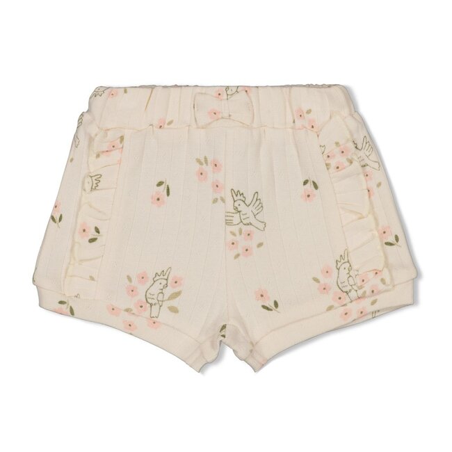 Short Pointelle Rib AOP Let Your Dreams Blossom Offwhite
