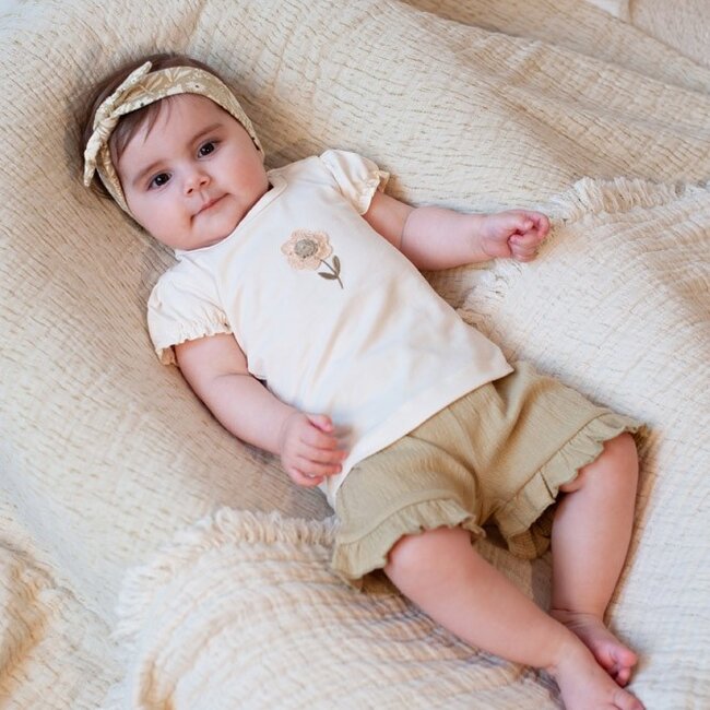 Short Crinkle Ruches AOP Let Your Dreams Blossom Groen