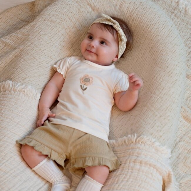 Short Crinkle Ruches AOP Let Your Dreams Blossom Groen