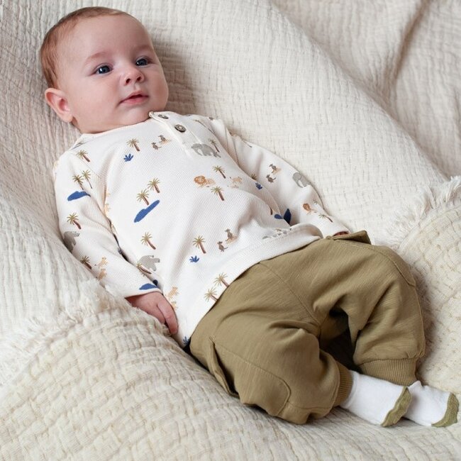 Longsleeve Rib AOP Safari Savage Offwhite