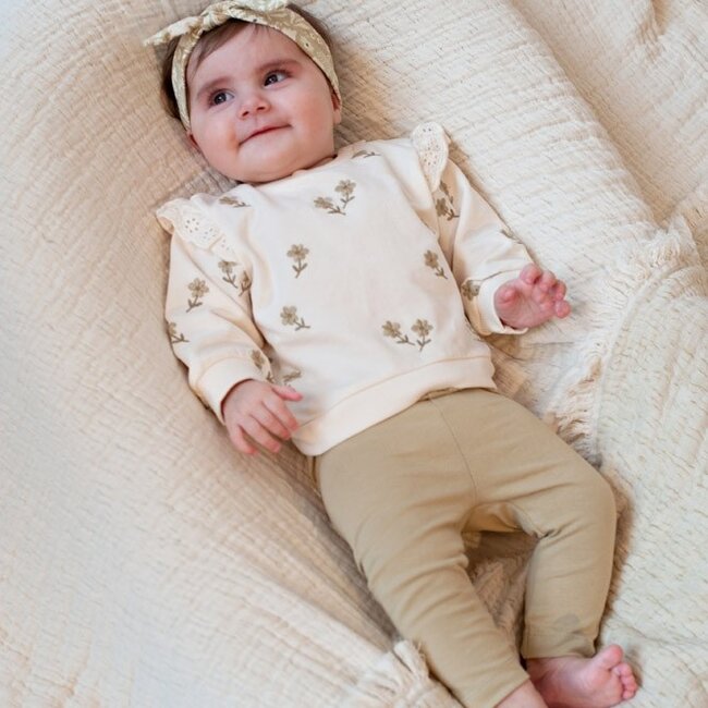 Sweater Embroidery Relaxed Fit Let Your Dreams Blossom Offwhite