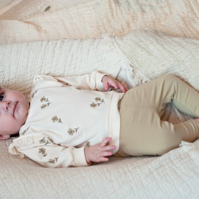 Sweater Embroidery Relaxed Fit Let Your Dreams Blossom Offwhite