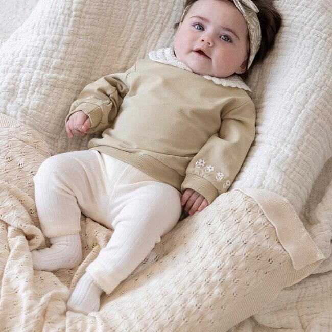 Sweater Met Kraag Relaxed Fit Let Your Dreams Blossom Groen