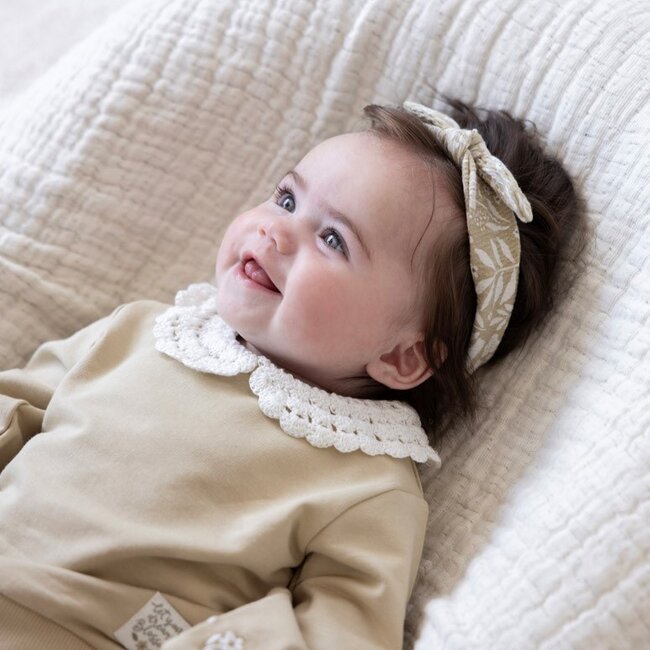 Sweater Met Kraag Relaxed Fit Let Your Dreams Blossom Groen