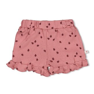 Feetje Short Ajour Rib AOP Ladybug Roze