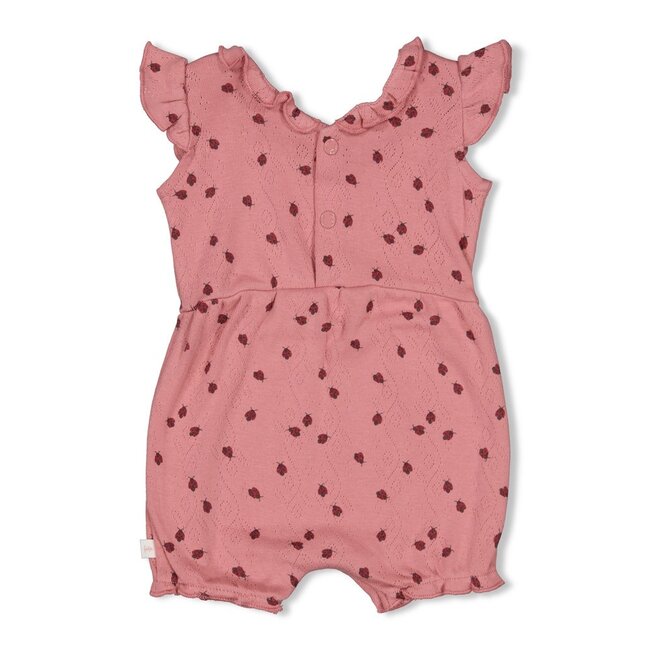 Playsuit Ajour Rib AOP Ladybug Roze