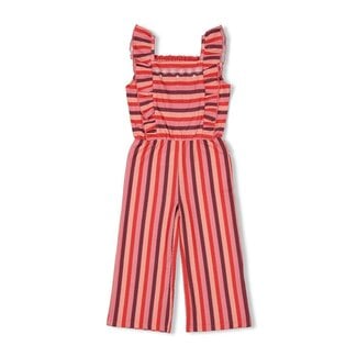 Jubel Jumpsuit Streep Seersucker Salsa Sunset Zalm
