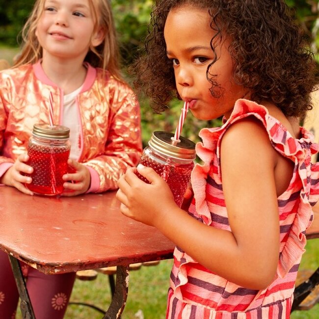 Jumpsuit Streep Seersucker Salsa Sunset Zalm