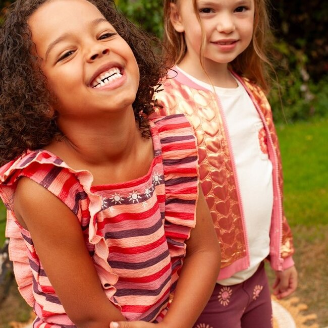 Jumpsuit Streep Seersucker Salsa Sunset Zalm