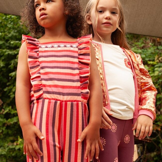 Jumpsuit Streep Seersucker Salsa Sunset Zalm