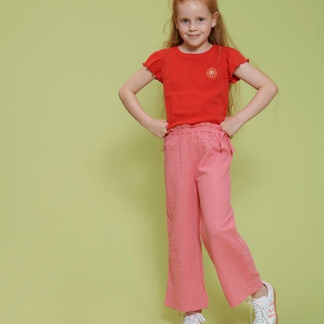 T-Shirt Rib Salsa Sunset Rood