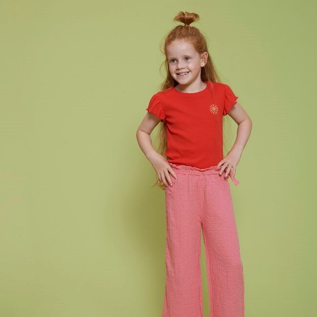 T-Shirt Rib Salsa Sunset Rood