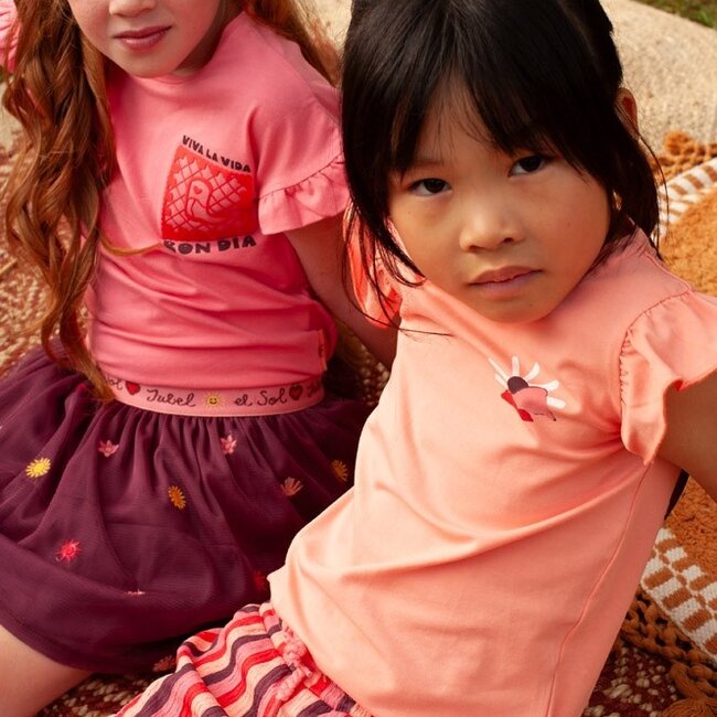 T-Shirt Met Backprint Salsa Sunset Roze