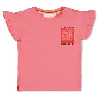 Jubel T-Shirt Met Backprint Salsa Sunset Roze