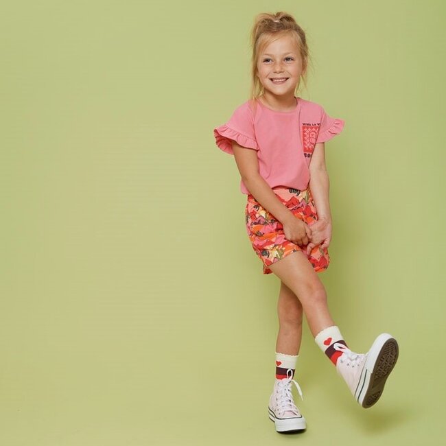 T-Shirt Met Backprint Salsa Sunset Roze