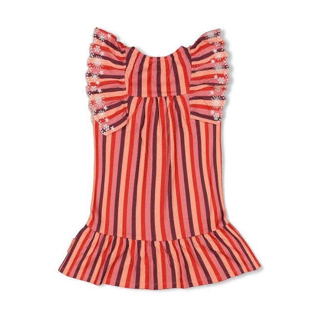 Jurk Streep Seersucker Salsa Sunset Zalm