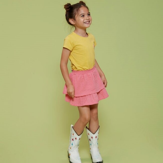 Rok Mousseline Salsa Sunset Roze