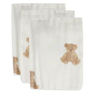 Jollein Hydrofiel Washandje 15X20Cm Teddy Bear (3Pack)