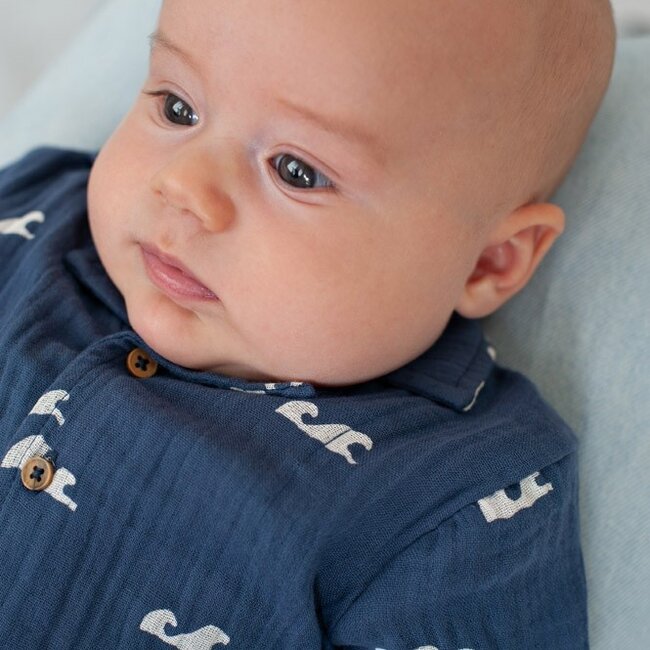 Blouse Mousseline AOP Summer Woven Indigo