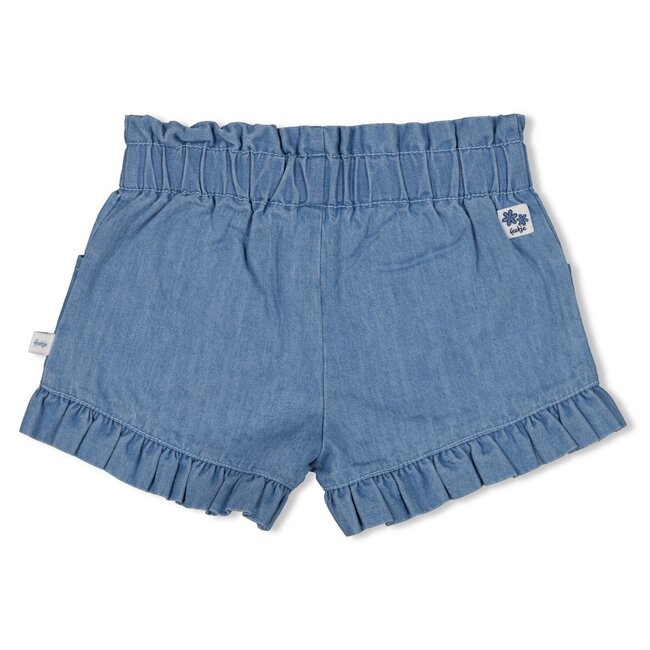 Short Ruches Summer Denims Lichtblauw Denim