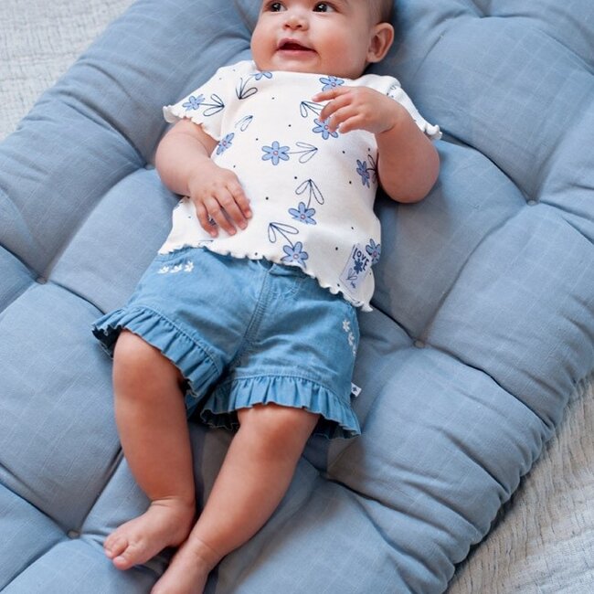 Short Ruches Summer Denims Lichtblauw Denim