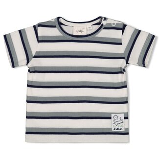 Feetje T-Shirt Rib Met Streep Summer Denims Offwhite