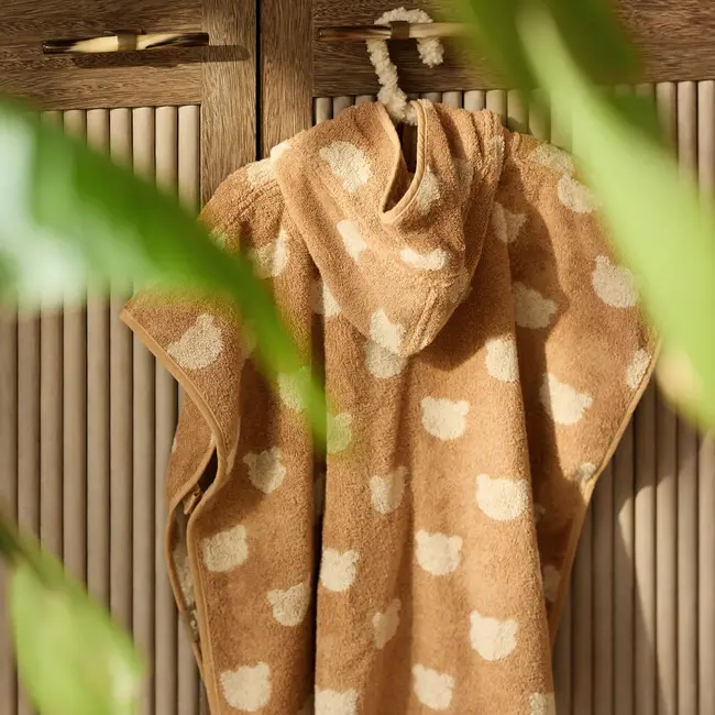 Badponcho Badstof Jacquard Teddy Bear